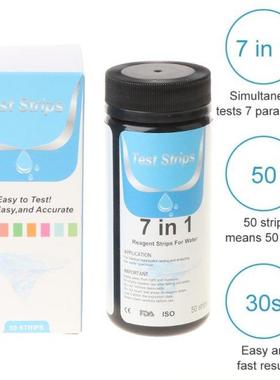 50 Pcs Water Test Strps 7-n-1 Aquarum Water Qualty Test