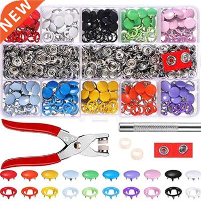 200pcs 10 Colors Metal Prong Snap Button Grommets Fasteners