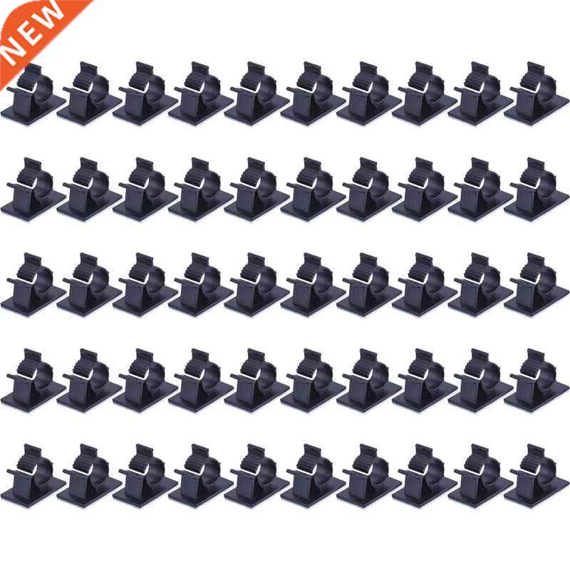 Adjustable Cable Clips Adhesive Nylon Wire Clamps Black 50 P