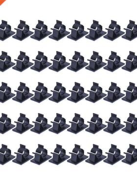 Adjustable Cable Clips Adhesive Nylon Wire Clamps Black 50 P