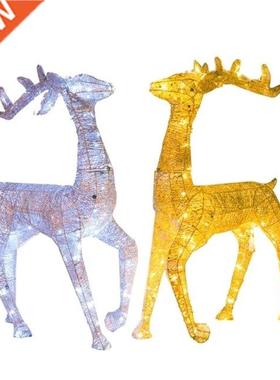 40c Led Glowing Reindeer Ornaent Wrought Iron Deer Pulll C