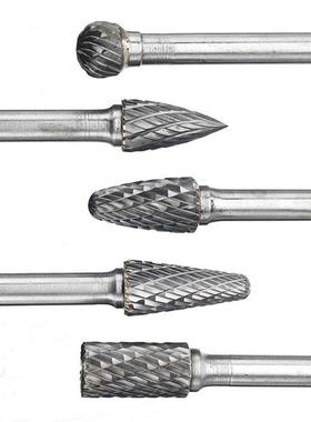 5x Double Cut Rotary Burr Set 6mm Shank Tungsten Carbide Woo