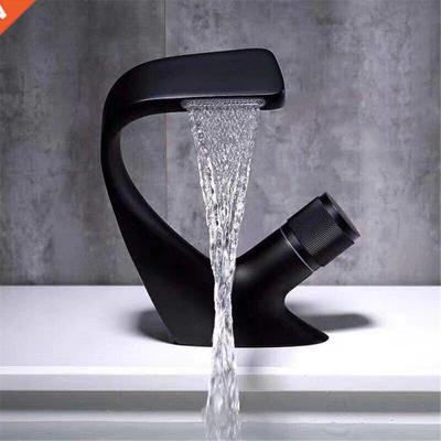 Black Faucet Bathroom Sink Faucets Hot Cold Water Mixer Cran