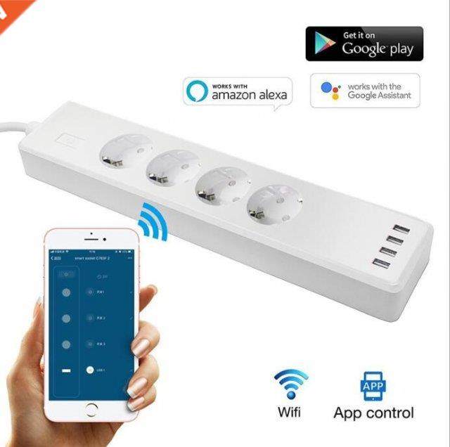 Smart WIFI power strip EU Extendable Socket with 4 plug and