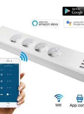 Smart WIFI power strip EU Extendable Socket with 4 plug and