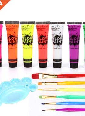 7 Pcs 25ml UV Glow Blacklight Luminous Face Body Paint Neon