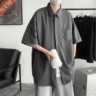 Color Shirts Short Sle Woman Solid Summer Men 2022
