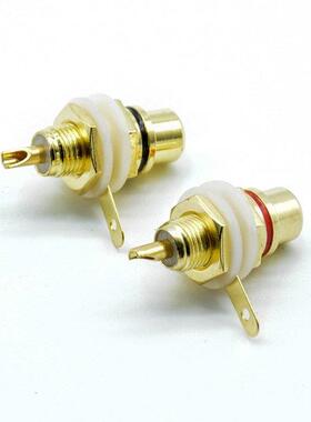 4pcs/2Pairs red+black RCA Female Socket Connector Chassis Pa