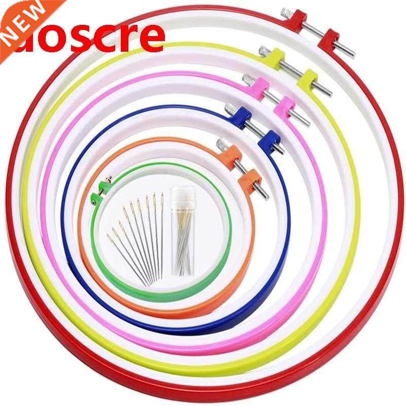 6 Pcs Plastic Embroidery Hoop Ring DIY Needlecraft Cross St