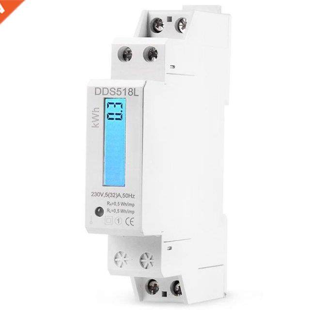 Sngle Phase LCD Backlt Wattmeter Power Consumpton Watt En