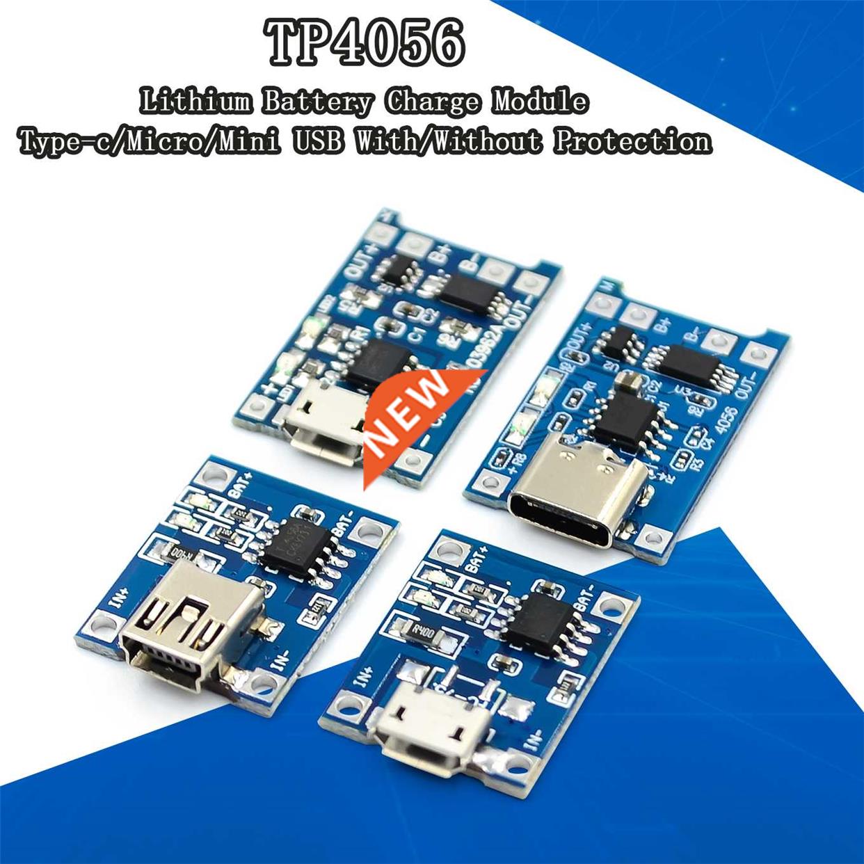 Mini Micro Type-c USB 5V 1A 18650 TP4056 Lithium Battery Cha