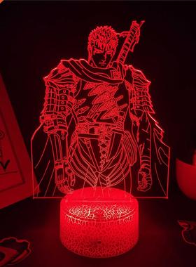 Berserk Anime Figure Guts 3D Lamps LED RGB Night Lights Birt