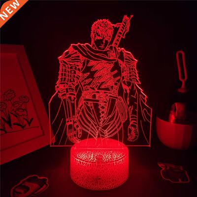 Berserk Anime Figure Guts 3D Lamps LED RGB Night Lights Birt