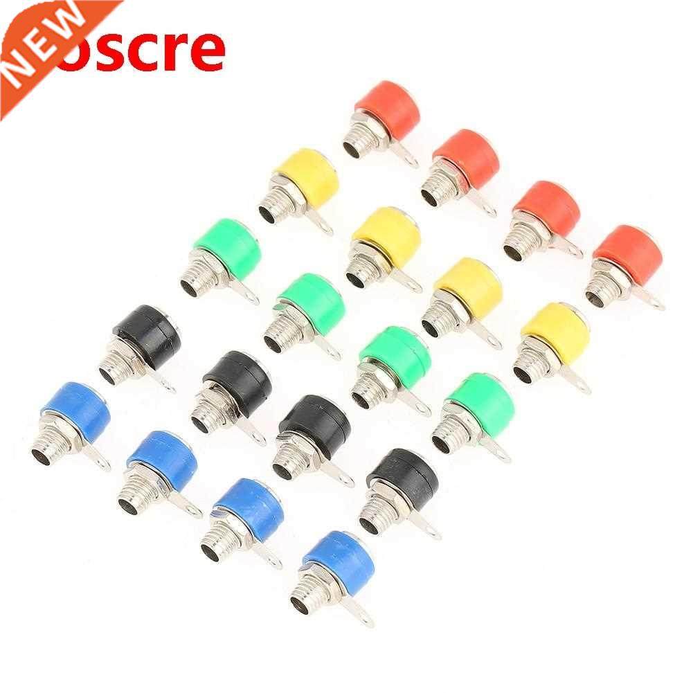 20Pcs Banana Plug Socket Mixed Colors 4mm Speaker Amplifier