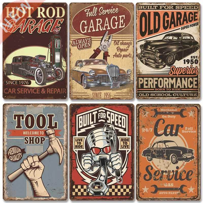 Classic Garage Poster Vintage Metal Sign Car Service Metal T
