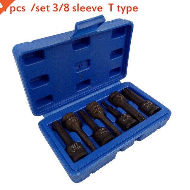 7pcs/Set 3/8 Pneumatic Pressure Batch Socket Set Tool T Typ