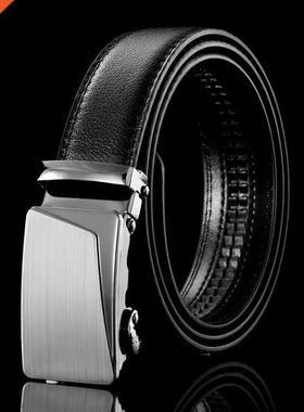 New Men's Business Belts Leather Waist Strap Automatic Buckl