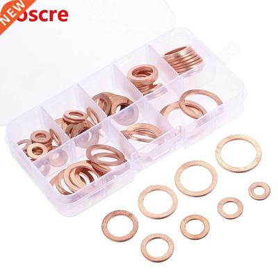 80pcs M6-M20 Solid Copper Gasket Washers Sealing Ring 8 Size