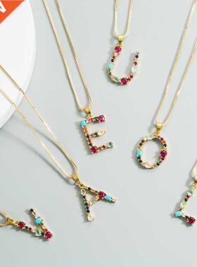 26 English Letter Necklace Women	s New Bohemia Style Colo
