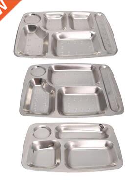 Stainless Steel Student tray Divided Dinner Tray Lunch Conta