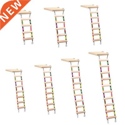 Wooden Parrot Hamster Climbing Ladder Swing Play Toys Set Bi