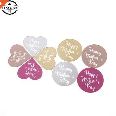 10pcs Acrylc Mother's Day Father's Day Cake Topper Crcle C