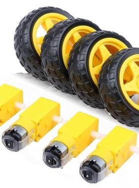 DC Electric otor with Plastic Toy Car Tire Wheel 3-6V Dual