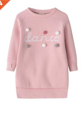 -8Y Child Baby Girls Warm Dress Autumn/Winter Plush Ball Lo