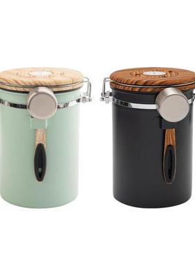 Airtight Coffee Canister with Measure Spoon Jar for Beans or