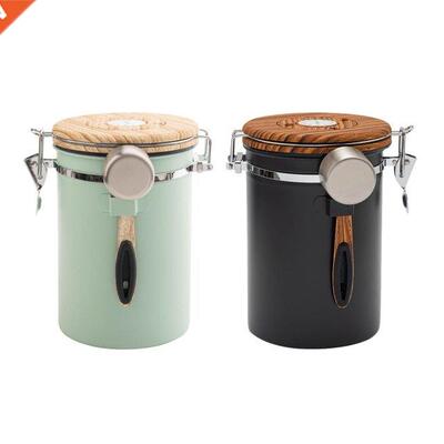 Airtight Coffee Canister with Measure Spoon Jar for Beans or