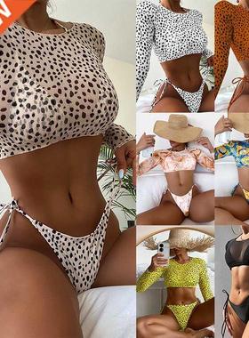 3 pieces set Long sleeves swimsuit women's swimming Low wais