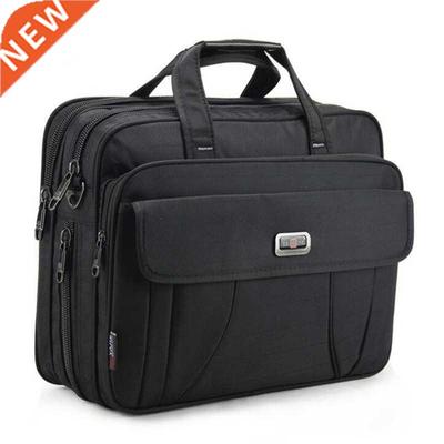 Large Black Briefcase Business Men Shoulder Bags 15.6 Inches