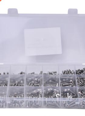 840Pcs M4 Screw Kit Pan Head Cylindrical Flat Screw Nut Wash