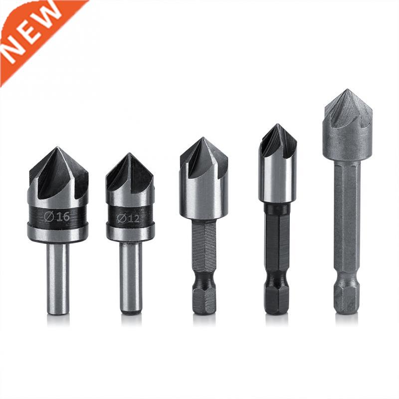 5pcs HSS Countersink Bits 5 Flutes Drills Chamfering Cutter