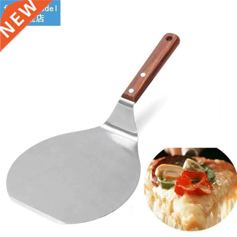 pizza shovel large round wooden handle stainless steel shove