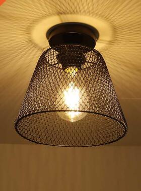 Collapsible Iron Net Ceiling Lamp Home Decor Black Rose Gold
