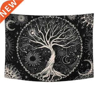Tree Tapestry Moon And Sun Black Wall Hanging Tapestry Psych