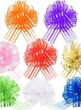 8Pcs Pull Bow Mixed Color Large Snow Yarn Pull Bow Gift Wrap