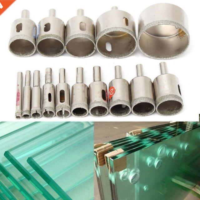 15Pcs Diamond Cutter Hole Drill Bits Set Glass Ceramic Tile