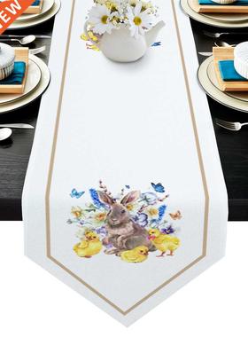 Spring Animal Bunny Chick Butterfly Flower Table Runners Mod