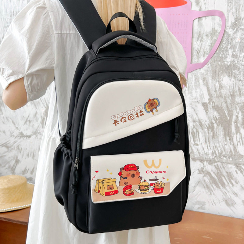 书包初中女生高中生韩系2025新款流行ins风高颜值卡皮巴拉双肩包