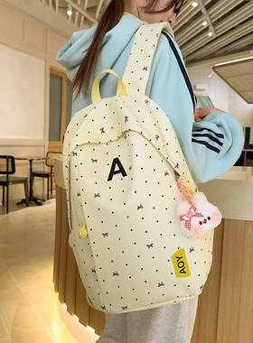 书包女韩版蝴蝶结小清新高中大学生背包校园ins风森系简约双肩包