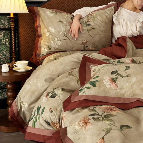 复古风美式长绒棉100纯棉四件套