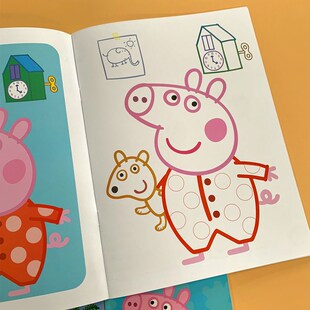 小猪佩奇儿童画画书涂色本幼儿园宝宝绘画册涂颜色填充画2 3456岁