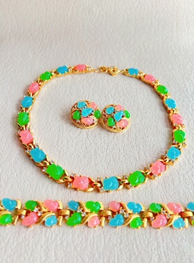 糖果色花朵轻奢小众设计项链