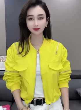 时尚设计感短外套2025春秋新款美式工装风拉链装饰上衣女百搭夹克