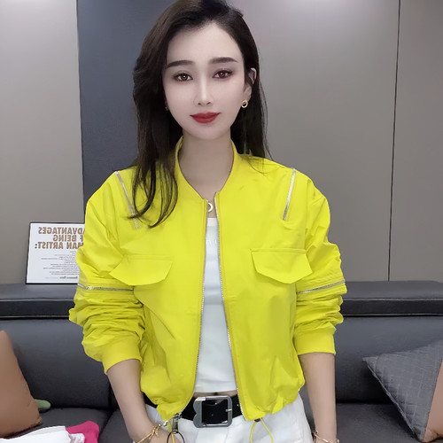 时尚设计感短外套2025春秋新款美式工装风拉链装饰上衣女百搭夹克