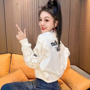 上衣 小个子超好看刺绣飞行员夹克衣时尚 2026新款 棒球服外套女短款