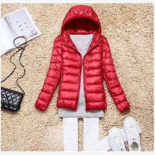2024秋冬女装女款新款大码韩版修身轻薄款羽绒服女式短款连帽外套