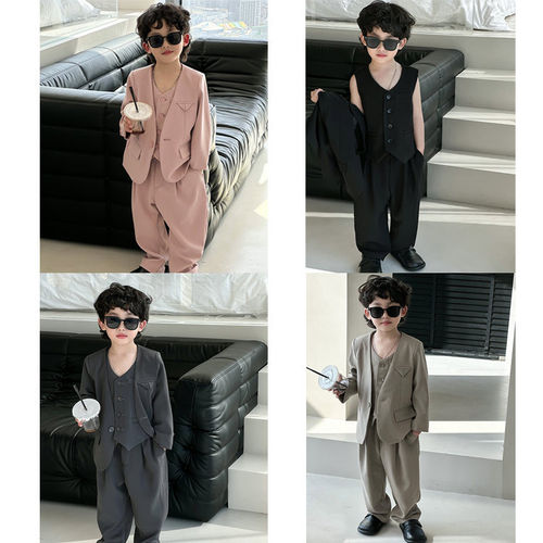 男童西装套装春秋新款多